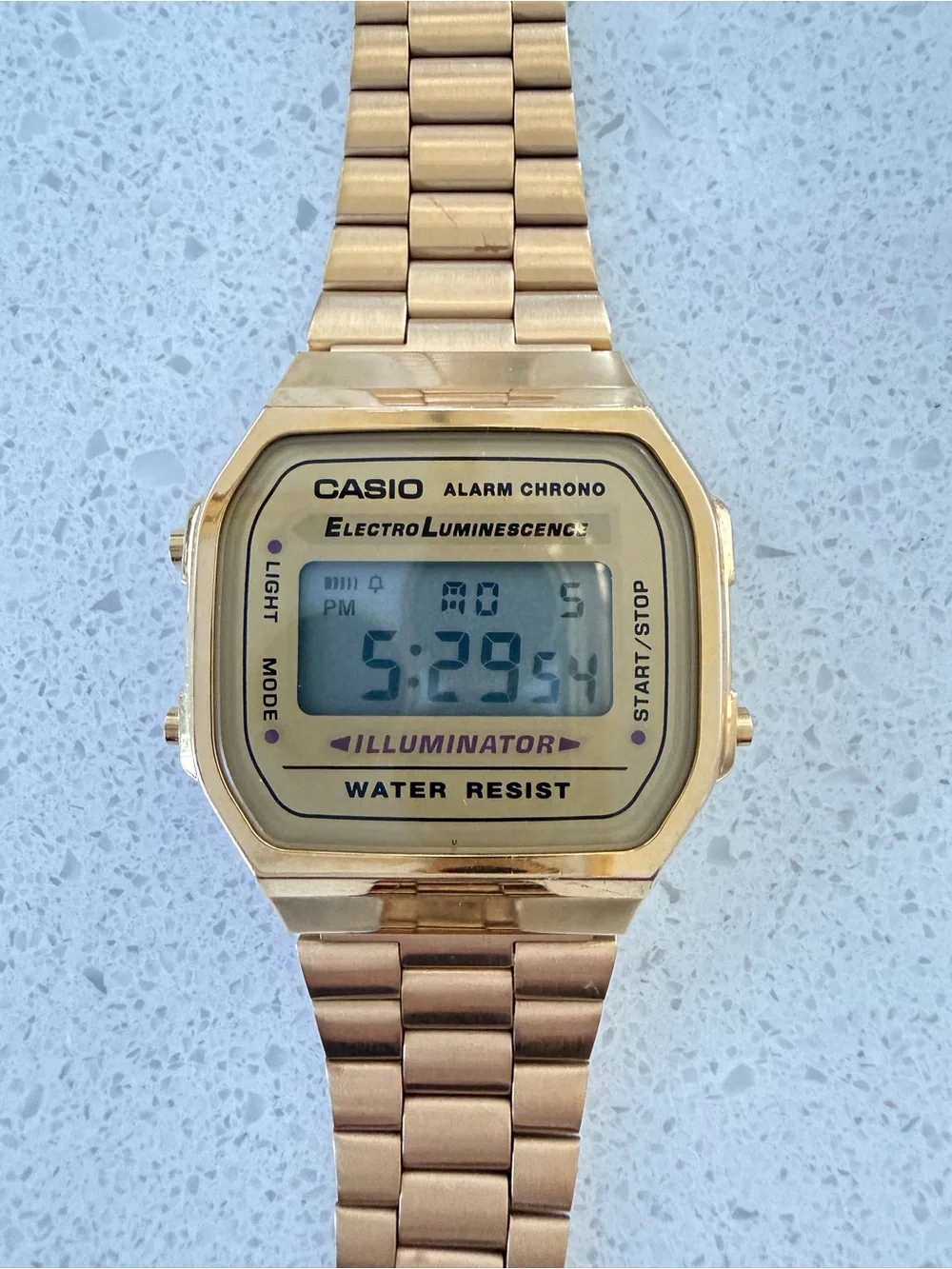 Casio Gold Digital Illuminator Stainless Steel Bracelet Watch